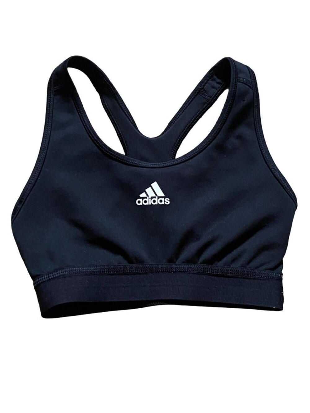 Adidas Womens Pullover Sports Bra-Black/White-Size XS (4-6)-GUC